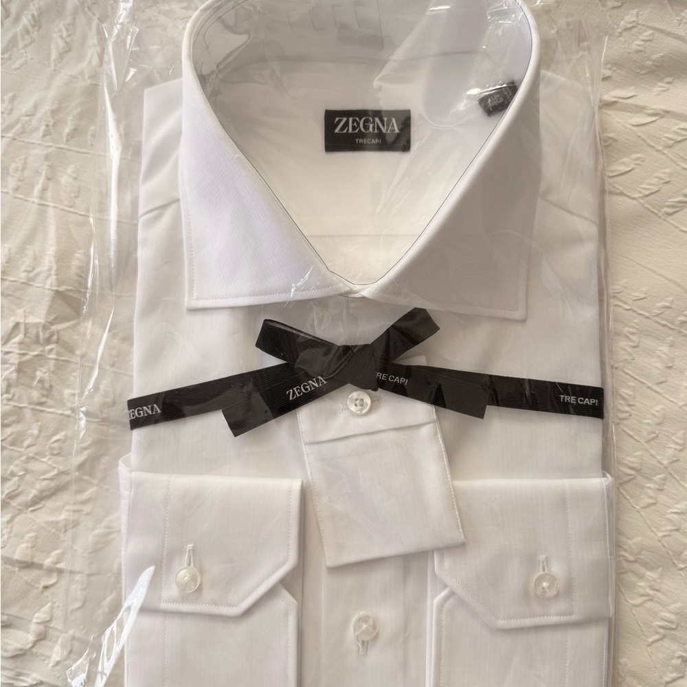 New Ermenegildo Zegna Men's White Shirt